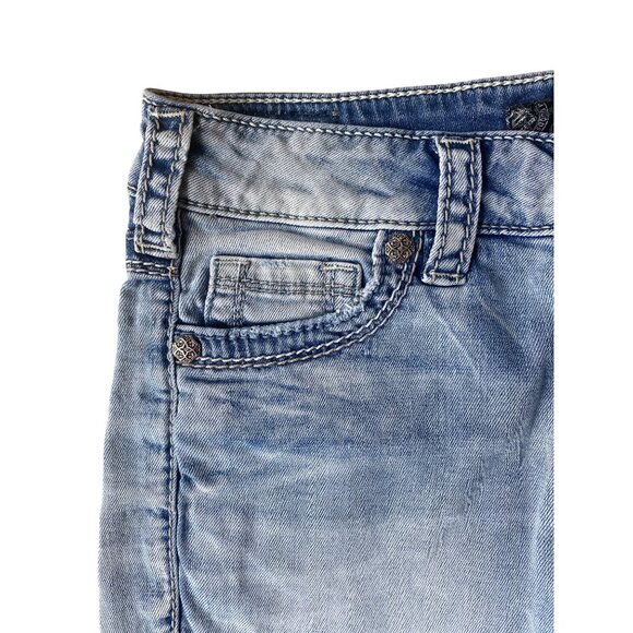 Silver Jeans Co. Tuesday Mid Shorts Women's 27 Denim Jeans Shorts Light Wash - Picture 6 of 12